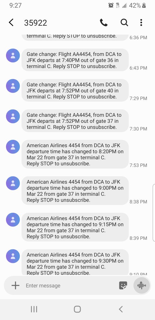 WheelsUpDC's tweet photo. Really hope @AmericanAir does the right thing &amp; holds 904 JFK to GIG for us and 14 others. Our 2nd anniversary trips rides on it. https://t.co/tmFQzChxeF