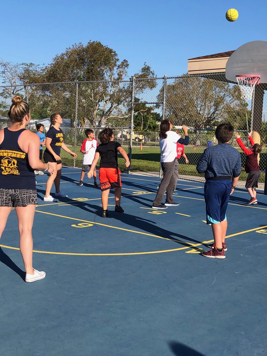 Fourth Grade teachers getting into March madness during PE@LPEPanthers