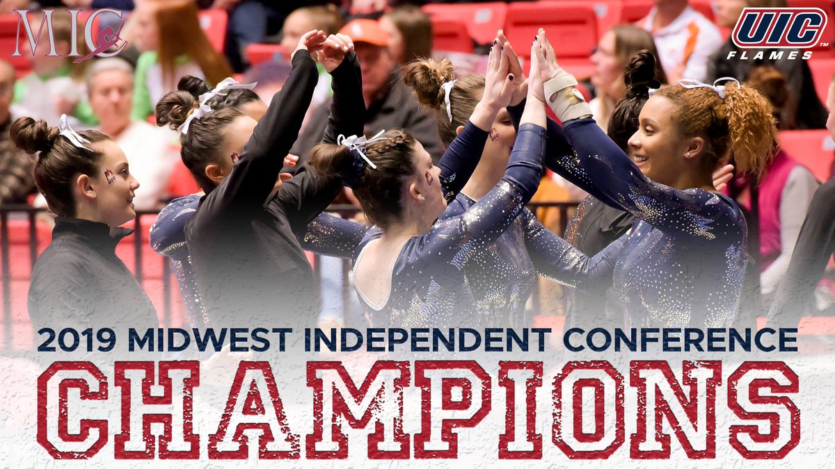 UICFlames_WGYM's tweet photo. Behind three individual championships, we rallied to claim a share of the MIC championship! Full story: https://t.co/IlzmcMRUTk #ItsUIC https://t.co/Tytl47zQZQ