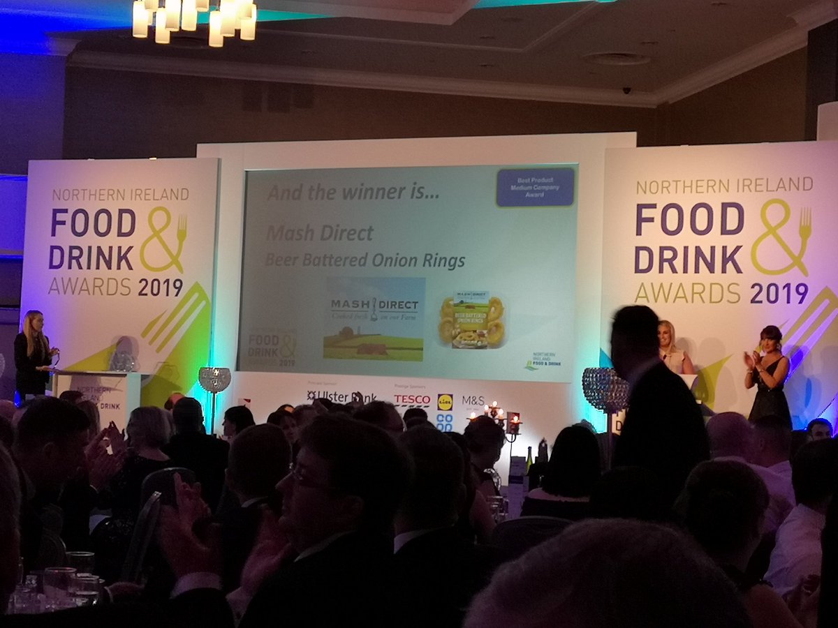 newsmulg's tweet photo. Best Product for a Medium Company is @mashdirect @NIfoodanddrink #NIFDAAwards https://t.co/K5KJqvqVop