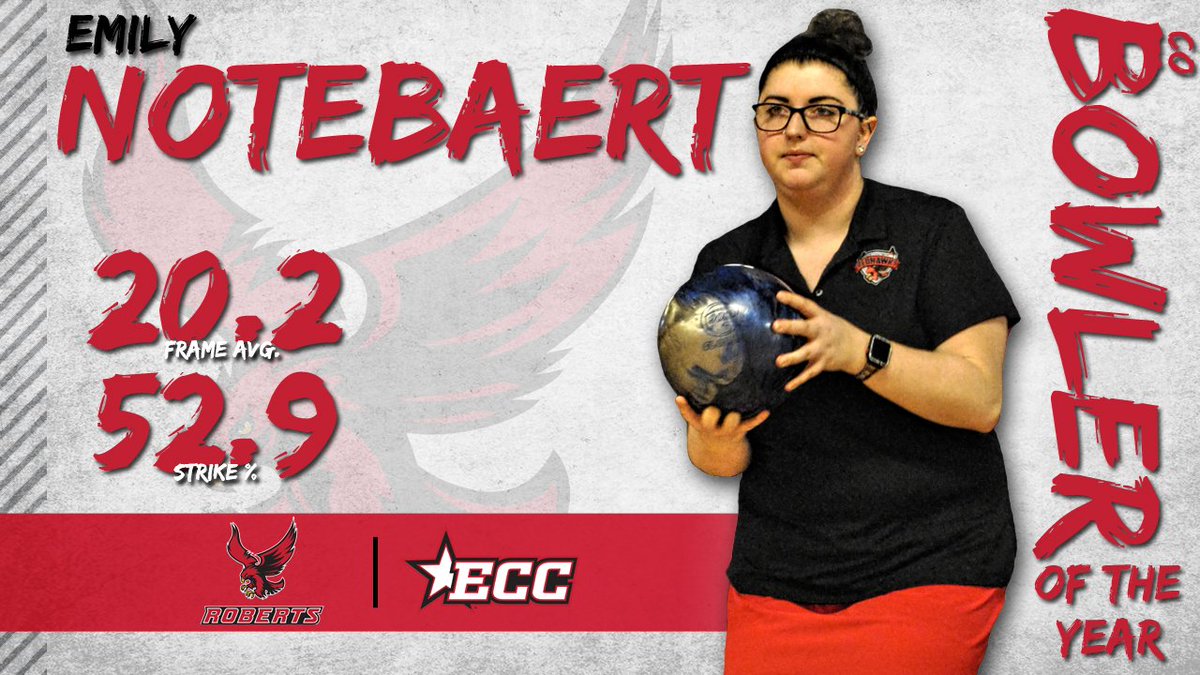 ECCSports's tweet photo. Emily Notebaert of @RWCREDHAWKS - ECC Women's Bowling Co-Bowler of the Year https://t.co/LxYLlitbD0