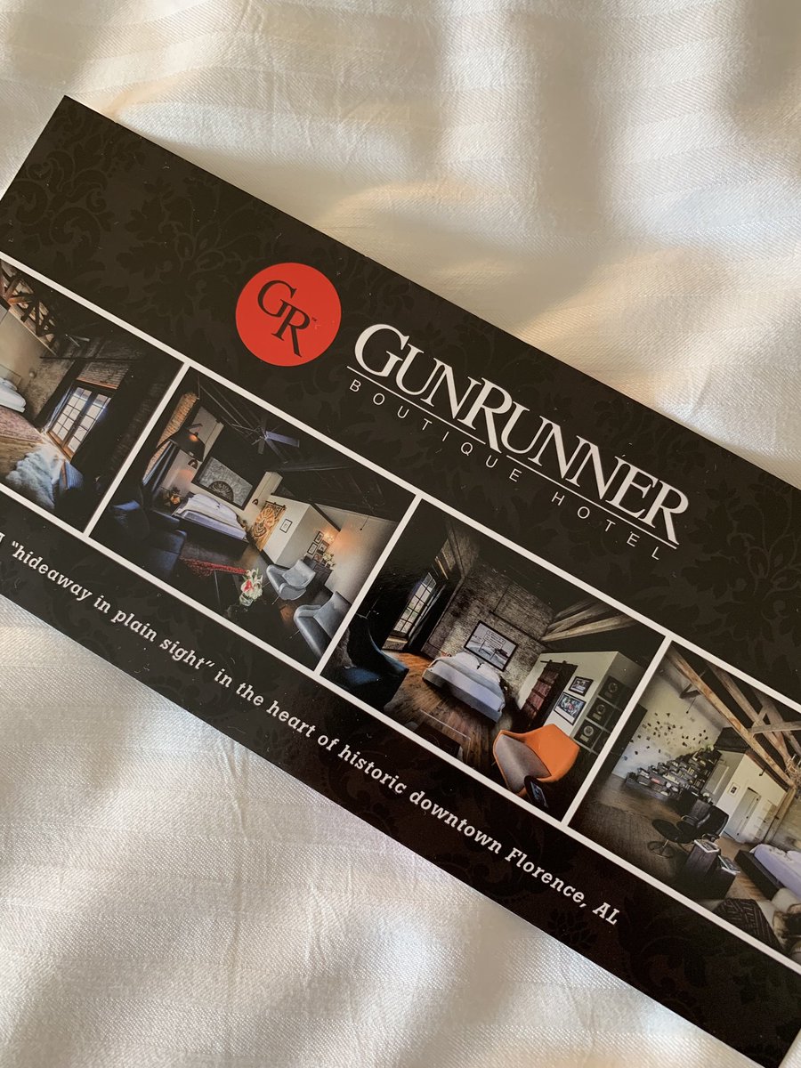 DJFiske's tweet photo. If you’re passing through Florence AL (across the river from Mussel Shoals) I would highly recommend staying @GunRunnerHotel. And if you’re hungry Odette’s is excellent. https://t.co/K2877Qg8cI