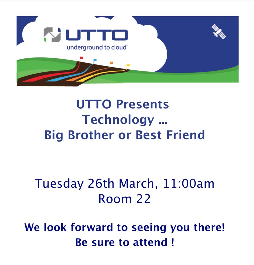 utto_tech's tweet photo. Don’t miss UTTO’s presentation at #CGAExpo19 ‘Technology... Big Brother or Best Friend’. Also visit Booth 217 and chat with our team. #URG #USIC #CABLEVINE #UTILIQUEST #UTTO #DamagePrevention #LocateAssurance #DigSafe https://t.co/3Ik9KB7umY