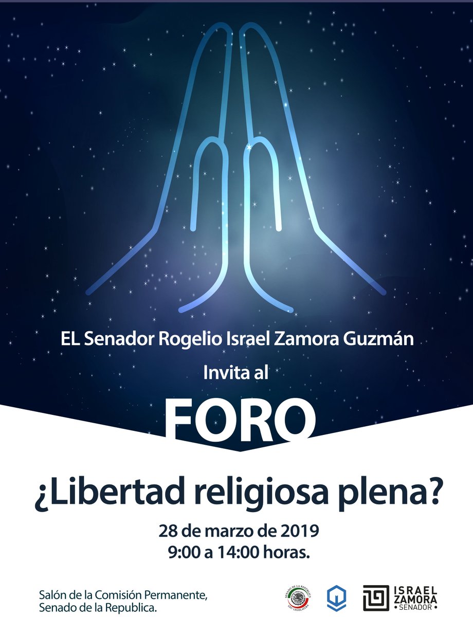 senadomexicano's tweet photo. 🗓️ El senador @IsraelZamora_ invita al foro "¿Libertad religiosa plena?". https://t.co/XgzubQtE7F