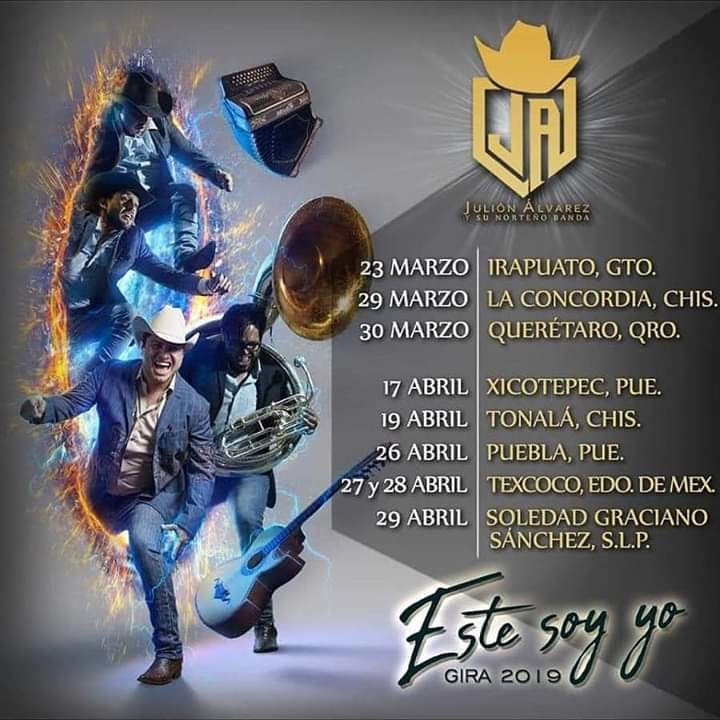 cecyglez1's tweet photo. Fechas Oficiales Confirmadas Del Mes De Marzo #DelReyDeLaTaquilla #JulionAlvarezYSuNB Gira #EsteSoyYo Gracias Por Creer. 
#IndispensablesDeJAYSuNB💙💃🏽🎶🎷🎺🎸🎤🎉 @EEnrique_F @lupitaavargas https://t.co/Sk3RqnoyoP