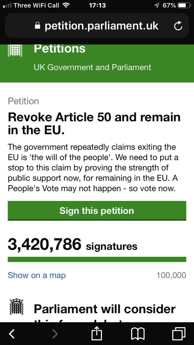 kidneydoc101's tweet photo. #REVOKE_ARTICLE_50 #Petition : at 17.13pm 3,420,786 signatures. 6 hours later increased by ~417,000. Compare and contrast with #leavewithnodeal 392,966 and 0 more over 6hrs. There is hope. #Brexit @theresa_may @jeremycorbyn @Conservatives @UKLabour @TheIndGroup anyone listening https://t.co/PoHeS0cZYx