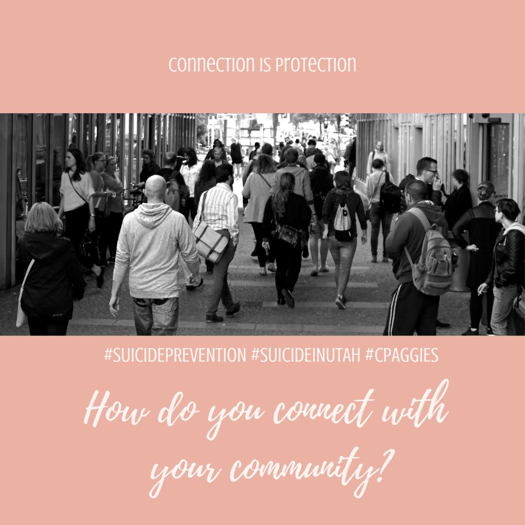 MandyHe60600594's tweet photo. Teens who believe their communities are less safe and less cohesive have a 25-45% higher chance of suicidal thoughts and attempts. Connection protects! Make an effort to connect with your community today. #CPAggies #SuicidePrevention #SuicideInUtah https://t.co/Q5OHDn0dAH
