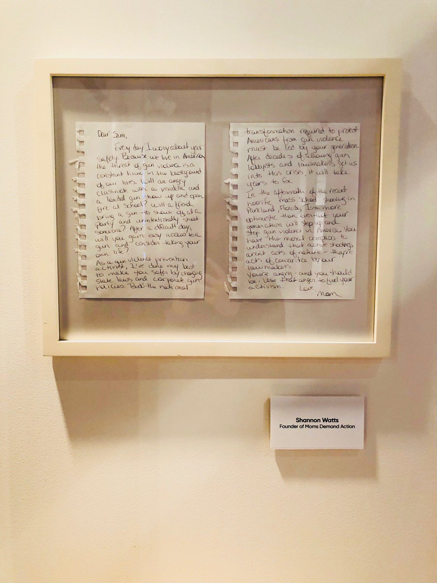 shannonrwatts's tweet photo. Thank you @HBO #InspirationRoom for including this letter to my son, Sam, in your display honoring Women's History Month. The Inspiration Room display is free and open right now at 399 Lafayette Street in Manhattan #NYC https://t.co/hgk2syizdq
