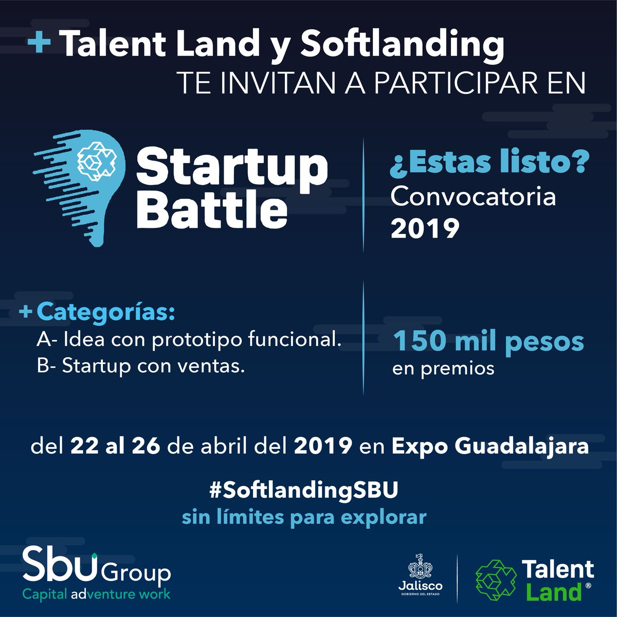 SBUgroupLATAM's tweet photo. ¿Tienes una startup que esta cambiando el mundo?🚀🌎
Ven a nuestro Softlanding: Sin límites para explorar ✈️y participa en el Startup Beatle y gana 🏆 hasta 150,000.00 pesos. Qué esperas para inscribirte 👉https://t.co/3ACthQjwQp https://t.co/t8a7xpCTTe