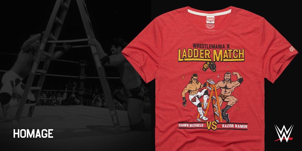 RT to WIN the new HBK vs. Razor Ramon WrestleMania X Ladder Match tee! 5 winners chosen at random on Monday. homa.ge/2k9Id80
