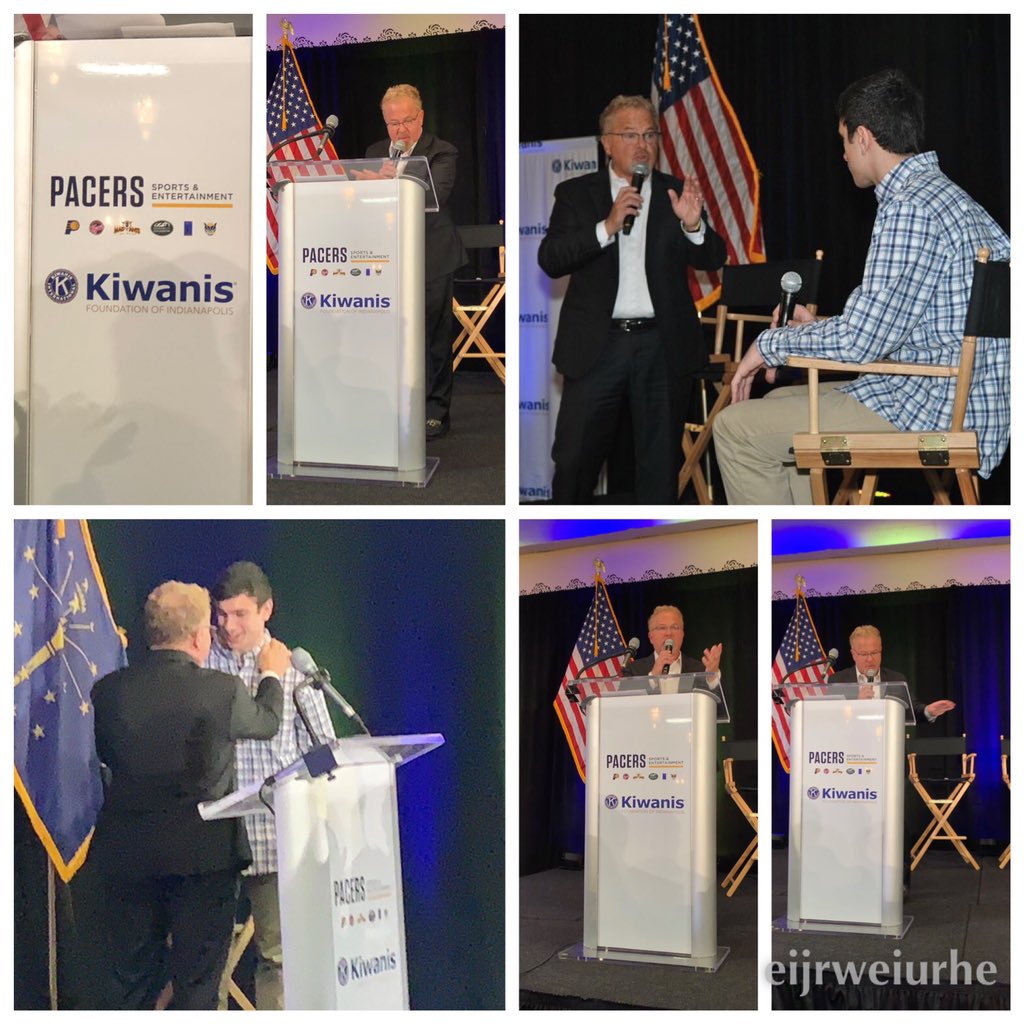 eddiewhite3's tweet photo. So honored to represent @Pacers at @IHSAA1 @IndyKiwanis State Champs luncheon - especially honoring my new hero, @BenNico4 of @CGTrojanHoops #RoleModelIndeed https://t.co/8FCgL1QBWy