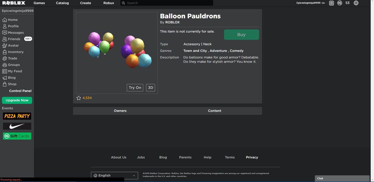 Roblox Notifier On Twitter Neck Accessory Updated Balloon Pauldrons Https T Co Ype8trvdcl - roblox balloon pauldrons