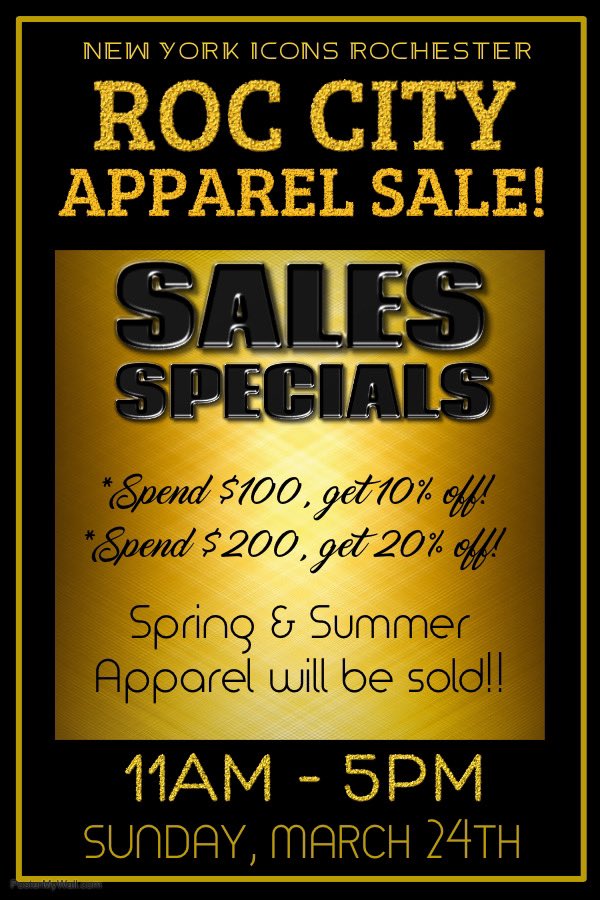 <a href="/roccity_apparel/">Roc City Apparel</a> is coming to ICONS this Sunday!!! 😍