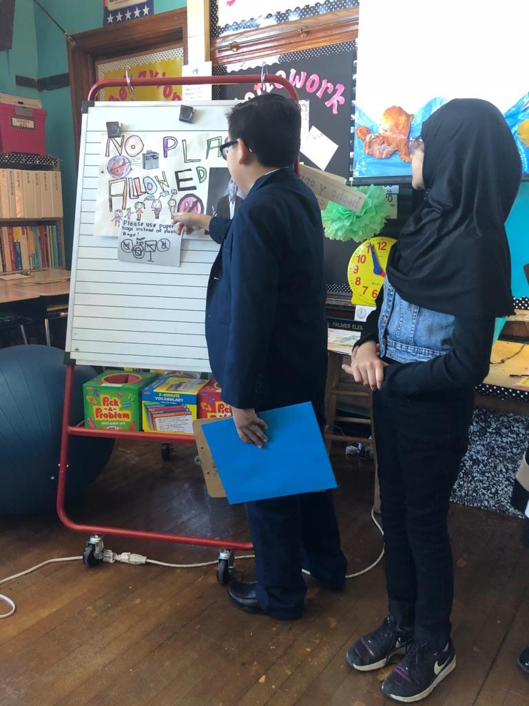 palmer_panthers's tweet photo. 3rd graders in Ms. Dolan’s room presented their solutions to the problem of the Great Pacific Garbage Patch. Great minds and great ideas!  @TheOceanCleanup  #GPGP https://t.co/tTP90vurEw