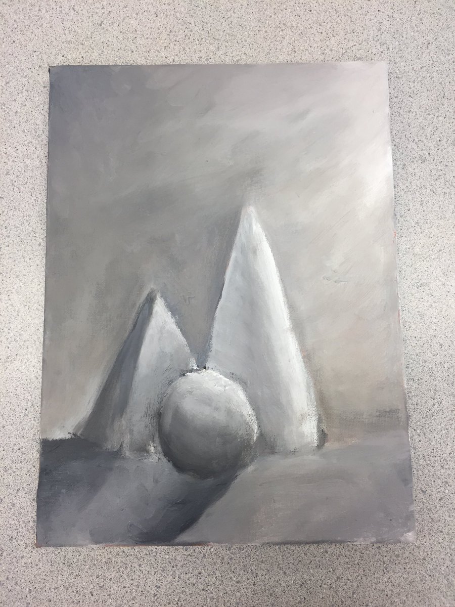 HansHerrArt's tweet photo. #oilpainting #3Dforms lesson directed by Mr. Cantrell during open studio at @LSPioneers @LSPioneerNews high school art room. Painted by @HansHerrES talented fifth grade student. #talentedartist #artisessential https://t.co/ij1LNujaLm