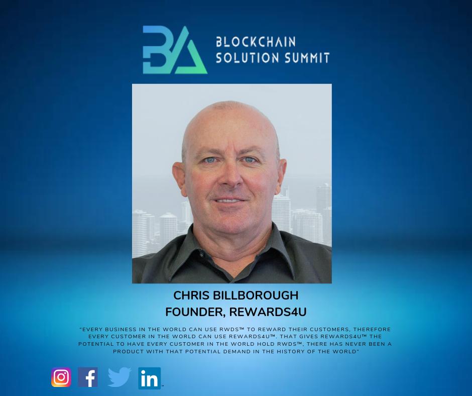 bcssummit's tweet photo. Chris Billborough, Founder, Rewards4U will be speaking at BCSS! Join us for an event of learning and discovering untapped potentials of the Blockchain and solutions being used today! #blockchain #bitcoin #utilze #solutions #blockchaintechnology #crypto https://t.co/ltYv90dGac https://t.co/4dJE5heQPY