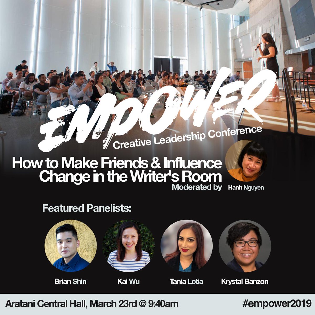 Hanhonymous's tweet photo. Before you #FeelTheBern2020, check out #Empower2019 Asian TV screenwriters panel Saturday a.m. w/ #TheGoodDoctor's @shindotB #TheGhostBride's @chinoiskai #SwampThing's Tania Lotia & #IFeelBad's Krystal Banzon. Price good for full day of Asian Am panels https://t.co/haP5DGx7kA https://t.co/KQ5jP32Poz