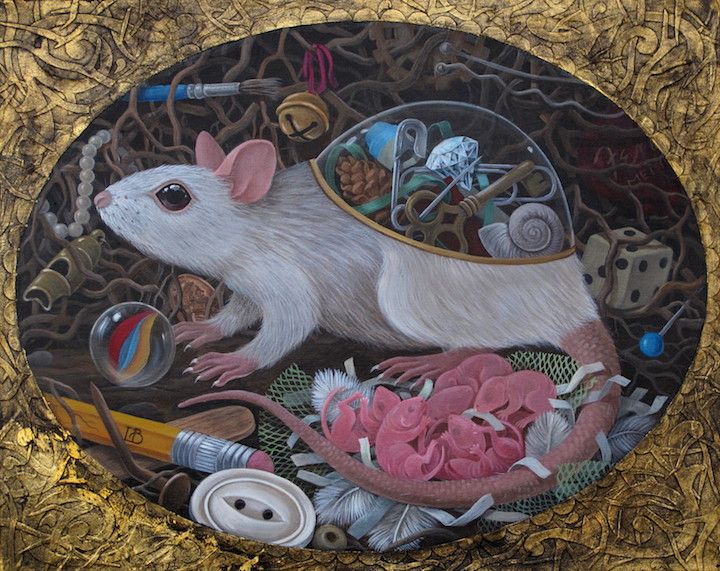 BeautifulBzarre's tweet photo. Look at all the wonderful detail in Laine Bachman's Packrat at @SherrieGallerie!
#beautifulbizarre #newcontemporaryart #animalpainting #fantasy #popsurrealism #sherriegallerie #lainebachman #packrat https://t.co/j9rNJRp4pv