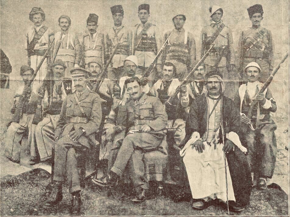 Nenos Chammany (ܢܝܢܘܣ ܟܡܢܝ) on Twitter: "A rare photo of two great Assyrian  leaders in military uniform, Malik Khoshaba (of Lower Tyari) and general  Agha Patros with other Assyrian tribal fighters taken