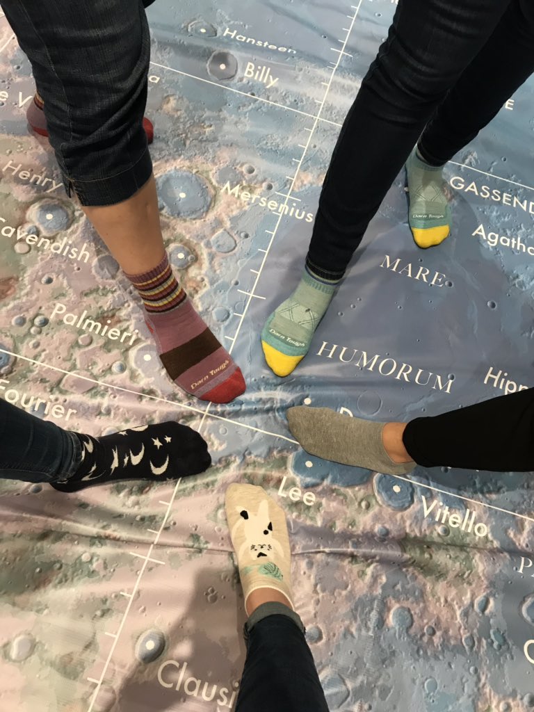 A selection of #socksoflpsc on the Moon 🌓🌙☄️<a href="/aineclareob/">Dr. Áine O'Brien</a> @gbenedix <a href="/Lenrica/">Dr Enrica Bonato</a>