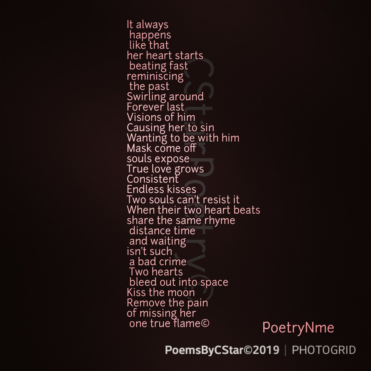 CStar47625925's tweet photo. It always happens like that...
#PoemsByCStar 2019©
#poetry #poetrycommunity #twitterPoets #love #soulmate
#Trueflame #PoetryNme https://t.co/KyaS31ooWg