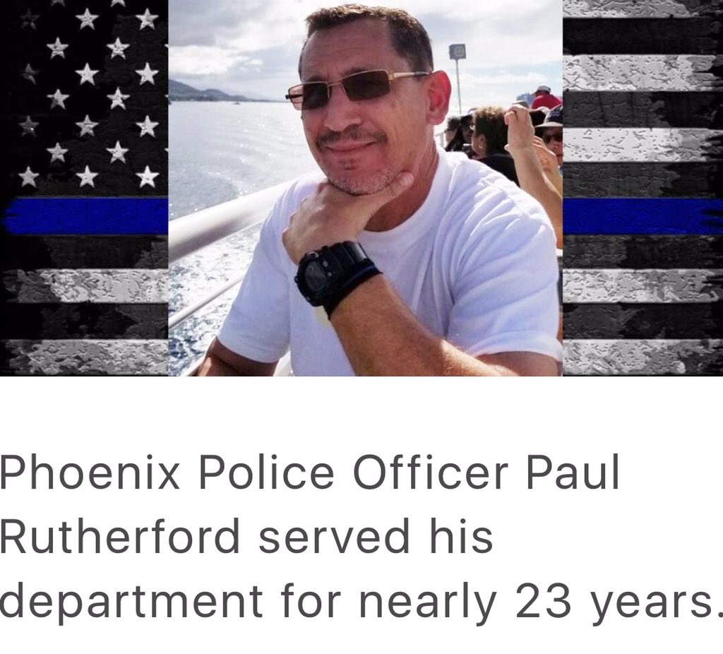 <a href="/DesertMirage_/">Desert Mirage Elem.</a>  @PESD92 mourn the loss of <a href="/phoenixpolice/">Phoenix Police</a> Officer Rutherford. Officer Rutherford was an incredible man and police officer who proudly served Phoenix PD and supported our Pendergast schools. Thoughts and prayers to his family and Phx PD.
