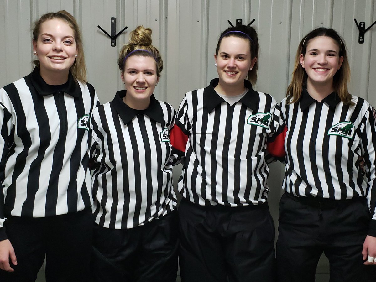 PTDFOO's tweet photo. #myview tonight for Game 2 of Midget A Provincial final. All-Female crew earning their stripes. @elenakohlman @SHARefDivision @sask_hockey https://t.co/RELthEDeZF