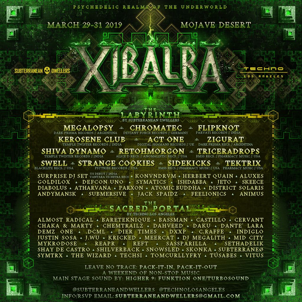 JUST ONE WEEK AWAY
We've got some HUGE talent coming out for this one! Do not miss this weekend of NON-STOP music and shenanigans!

TechnoLosAngeles.com

#Techno #TechnoLosAngeles #TechnoLA #Xibalba #SubterraneanDwellers