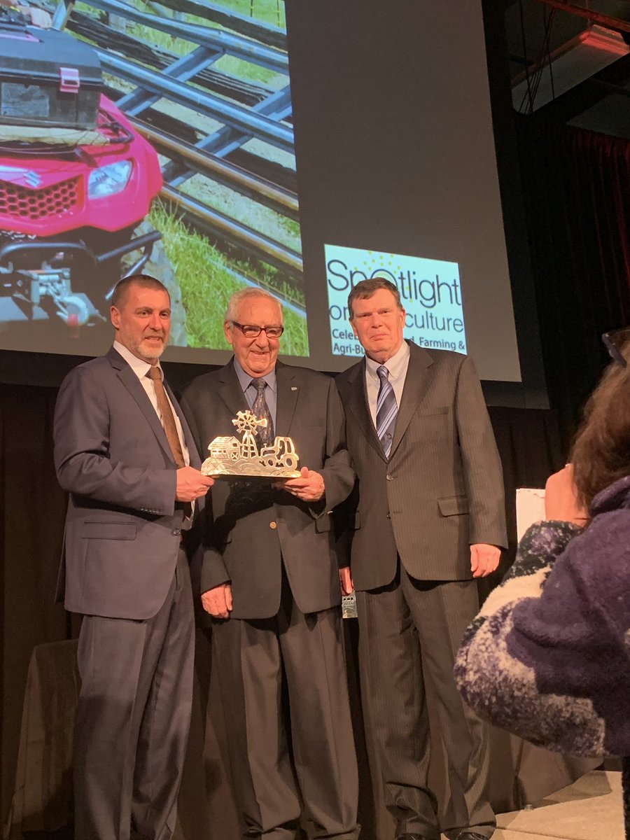 farmertorrey's tweet photo. Congratulations to the first ever #spotlightonag19 Excellence in Agriculture award recipient, the legendary Carm Hamilton. Well deserved! Very proud of you! @OMAFRA @OntarioBeef @4HOntario  @JuniorFarmers @KawarthaLakesCF https://t.co/ZO6bwM7mrq