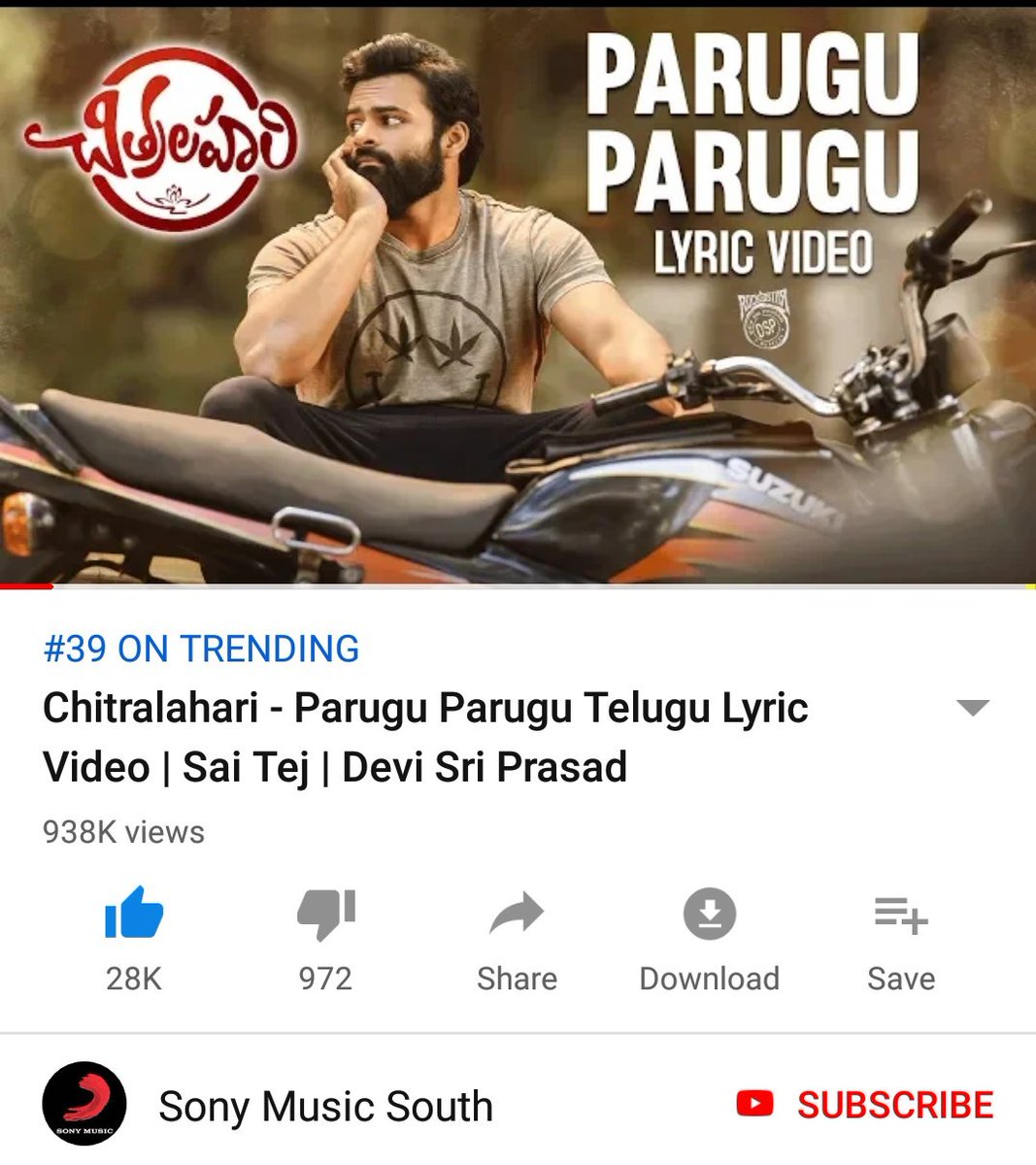 SaiDharamTej_FC's tweet photo. Yeah..U got to run..u got to run.. 
u got to run.
U got to do..what u have to do
To get to..where u wanna be. 
Life is not bed of roses man,
u got to get that in your head
Let's go!!
#ChitralahariFirstSingle 
#ParuguParugu lyrical video nearing 1M views https://t.co/YKcdbZPfJ7 https://t.co/rvlfevFYXE