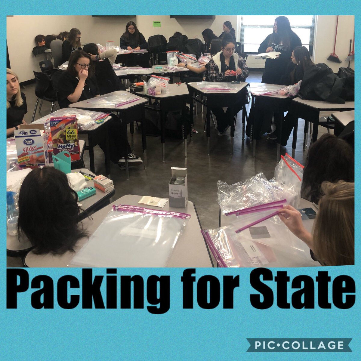 NISDCosmetology's tweet image. #COS2k19 Packing for STATE PRACTICAL!!! Reality sets  in @tdlrlicense We will have 15 #Licensed #Professionals soon! @JMSteeleAHS @NorthwestISD @NisdCTE #IAmNISDCTE
