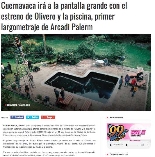 oliverioylapisc's tweet photo. "El primer largometraje de @arcadipalerm como director se centra en la vida de Oliverio, un adolescente de 13 años, en duelo por la prematura muerte de su padre." Sobre @oliverioylapisc en @DiariodeMorelos
https://t.co/Nvwfo5AdBd https://t.co/AAdj3SknEn
