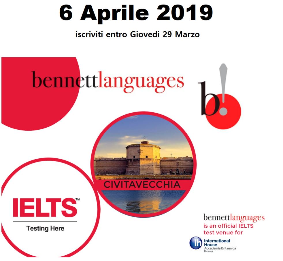 BennettLanguage's tweet photo. Alla Bennett Languages ci si prepara per la prossima sessione IELTS del 6 Aprile 2019.
Iscriviti subito per godere di un mese di preparazione gratuito, hai tempo per registrarti fino al 28 Marzo! https://t.co/LM0hIhTJOo
