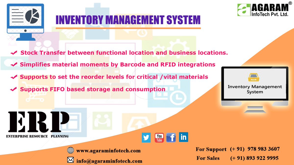 AgaramInfoTech's tweet image. Agaram offers a range of software solutions to enhance your business processes and make it efficient. It increases visibility in the stock across the functional areas and #business locations #Inventory #InventoryManagement #ERPSoftware #ManufacturingErp #agaram