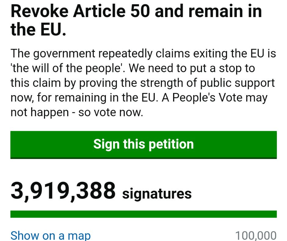 NickyGHnyro's tweet photo. The best Brexit deal - #RevokeArticle50 - almost 4m. Amazing. Keep sharing! https://t.co/IBeLZ5sT6e