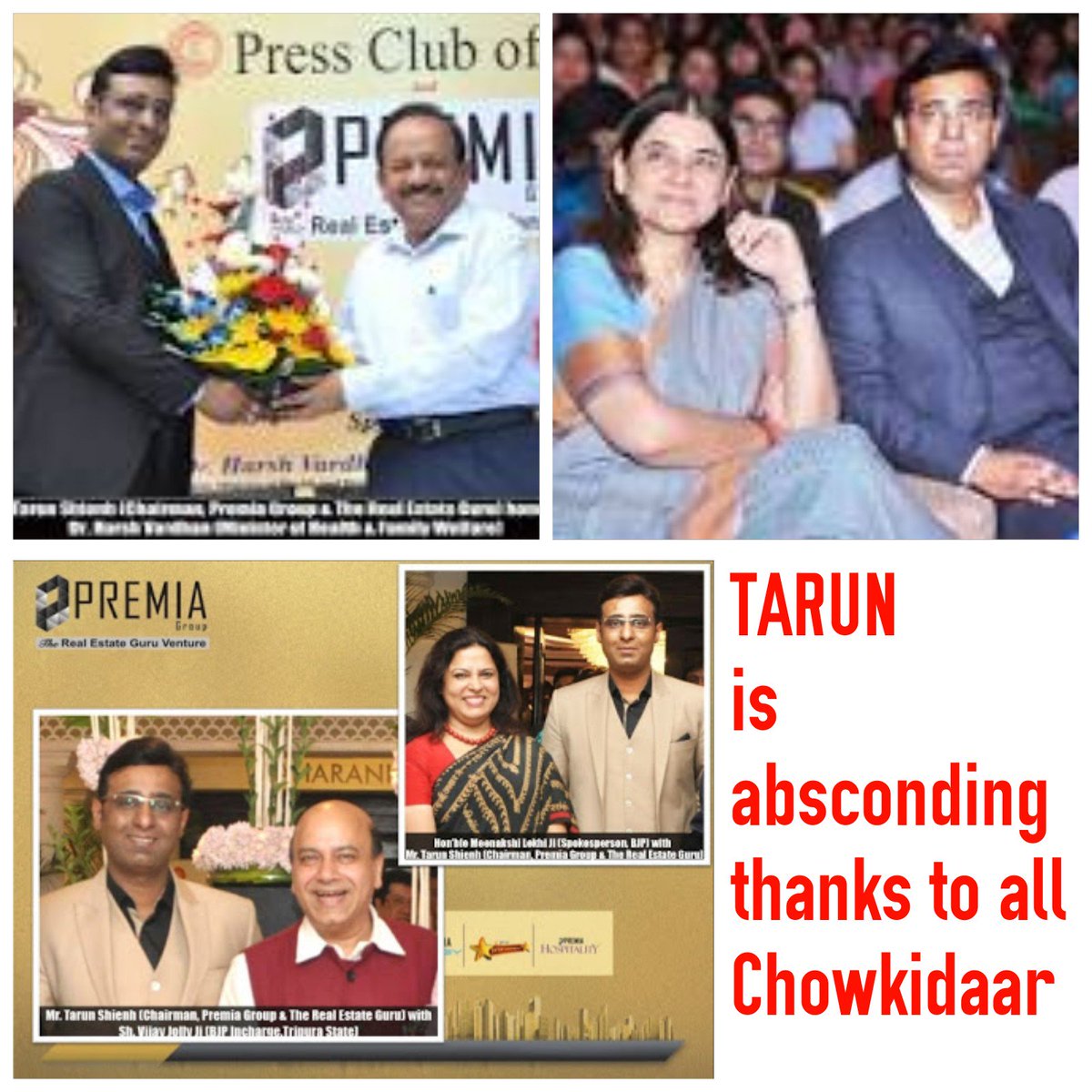 adityaskmeh's tweet photo. @dr_maheshsharma @narendramodi @ChiefMinisterUP
@aajtak @ndtv
Mahesh Ji you again want to be a chowkidaar, we are there to tell  how seriously you helped PREMIA victim buyers, how efficient you were to take action, how fast PREMIA CMD fleded away 
voters will tell you https://t.co/xAT0QBWNYY