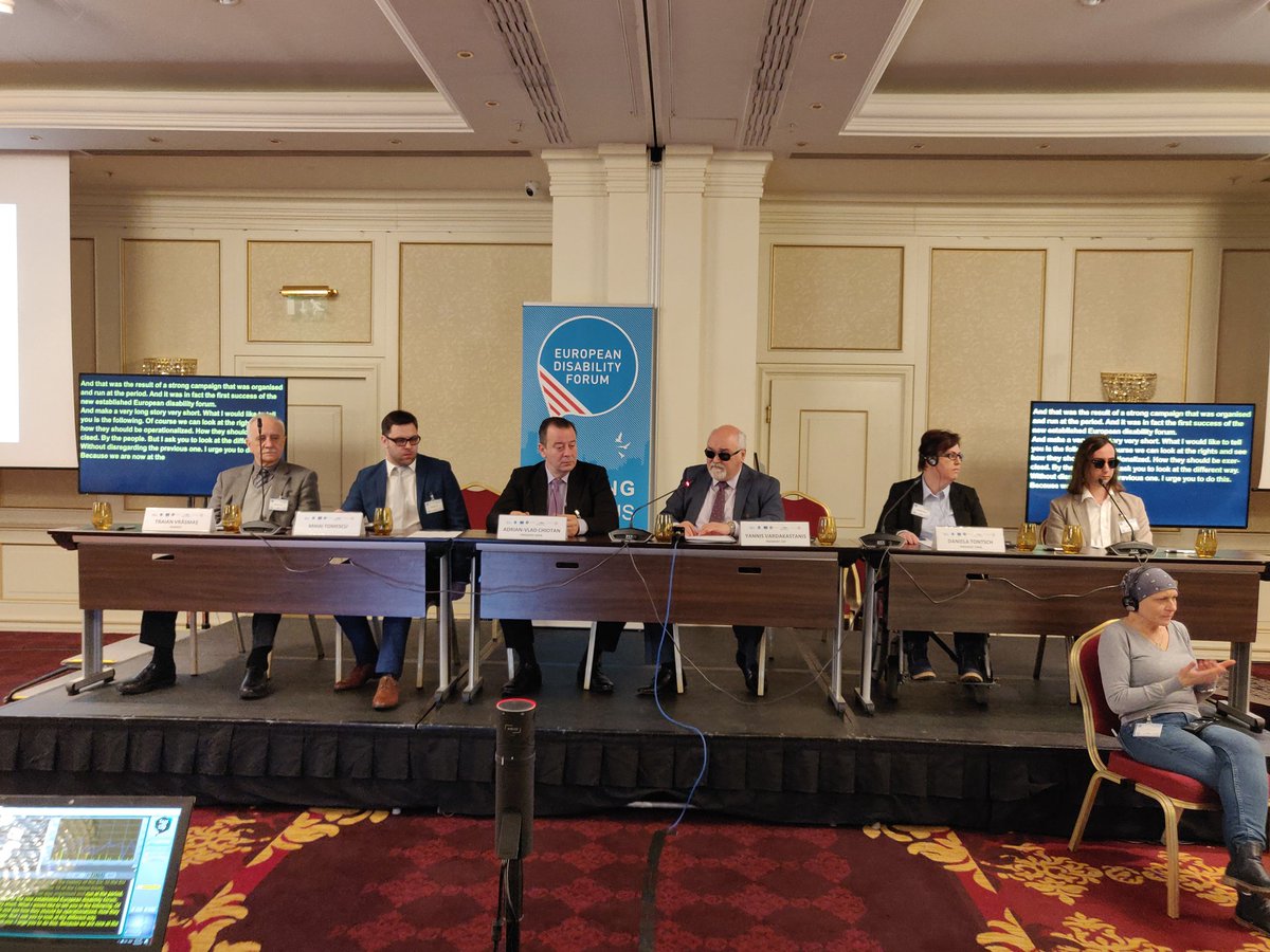 MyEDF's tweet photo. .@IVardakastanis "We are now at a very critical time in the EU"
"The EU needs a new positive narrative for the new decade"
 "We (disability movement) need a new agenda for disability rights in the new decade"

#DisabilityRights #DisabilityVote #EDFBoard https://t.co/mku2a8t3Jd