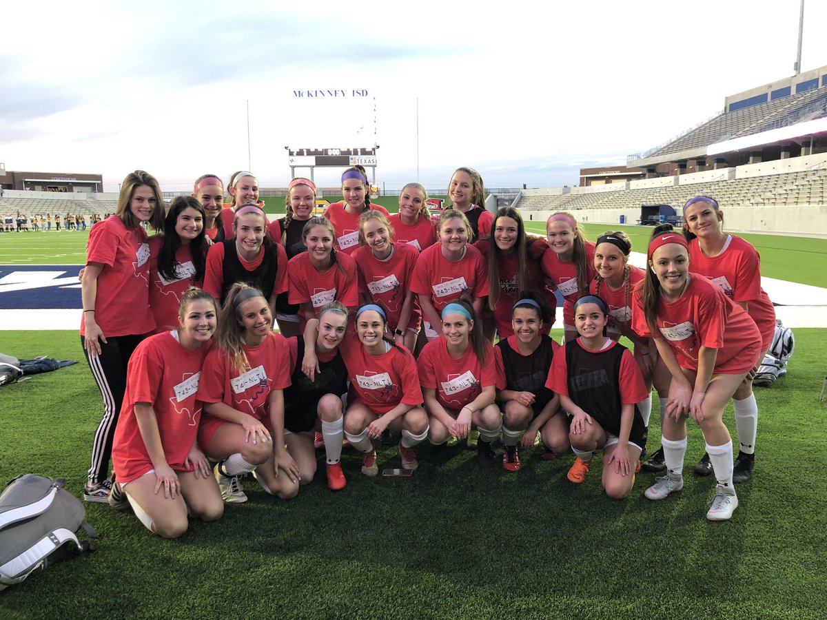 GirlsBoyd's tweet photo. McKinney is red tonight!  Your Lady Broncos won the Crosstown Showdown 7-0 and finished district play in 2nd place!  #playoffbound #tgc #743NLT1 #ladybroncossoccer https://t.co/kioZ3dyQ09