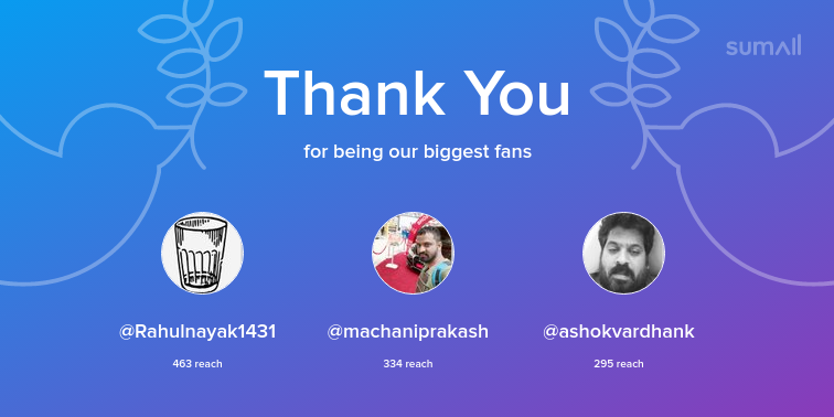 srivallaveera's tweet photo. Our biggest fans this week: @Rahulnayak1431, @machaniprakash, @ashokvardhank. Thank you! via https://t.co/zmxNGQJdpt https://t.co/dssDXMfLQL