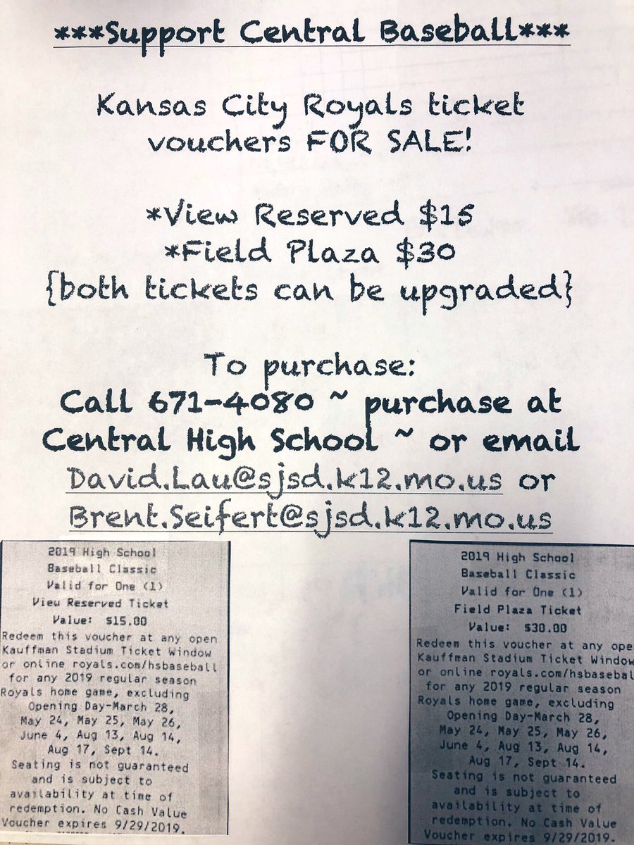 Voucher sales end Tuesday. If you are planning to see the <a href="/Royals/">Kansas City Royals</a> this summer, Please consider purchasing to support <a href="/Indian_Baseball/">CHS INDIANS BASEBALL</a>. Great Easter basket gifts or graduation 🎓 gift! 💙
