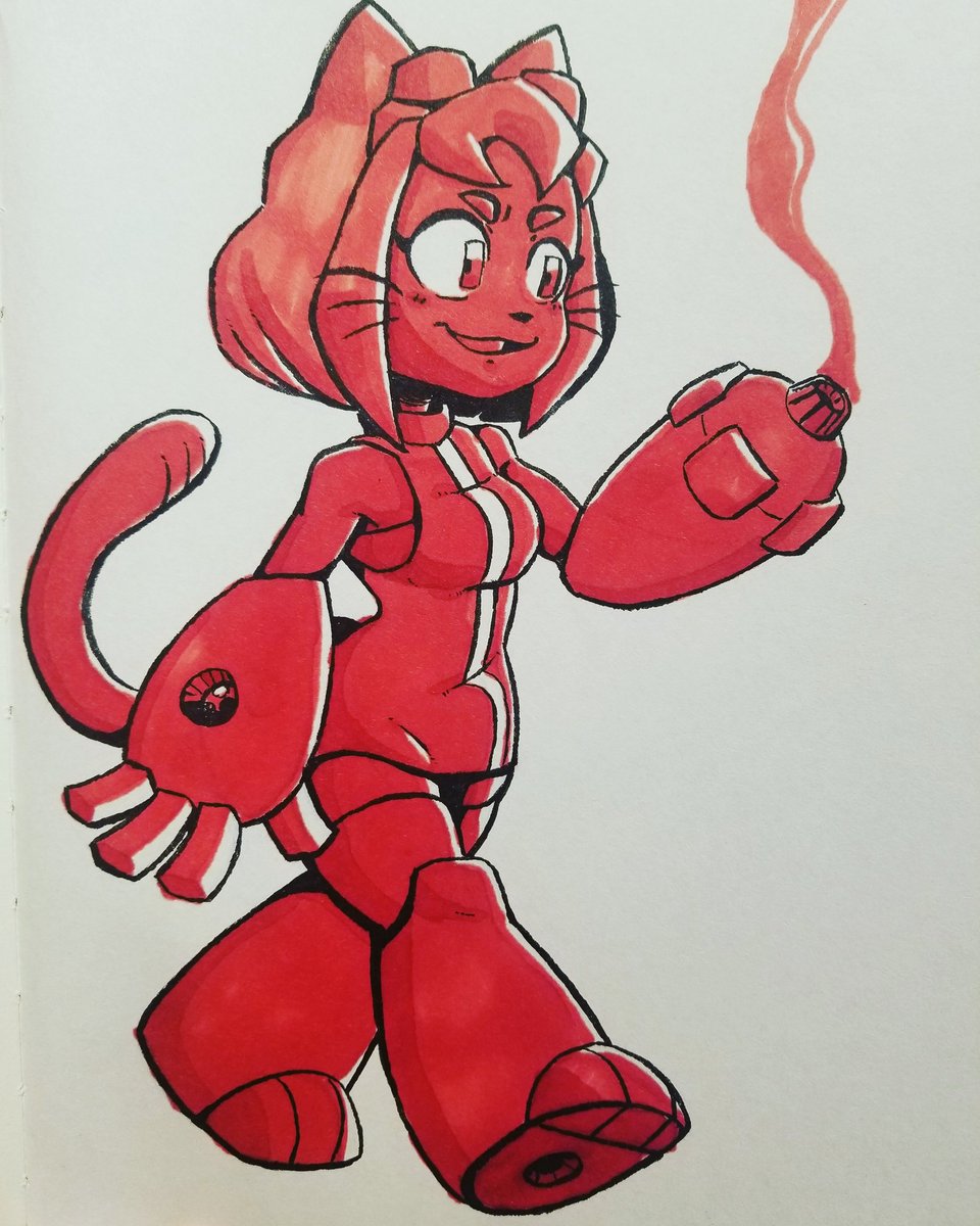 RubberNinja's tweet image. What I drew while managing the @GameGrumps stream today. Practicing drawing my @Gameoverse characters from memory. Was trying a new inking pen.. Only had a red Copic.