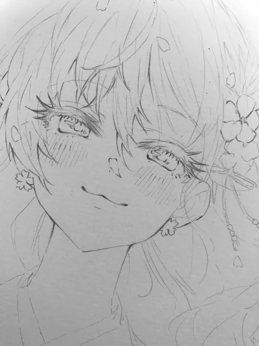 あと桜にゃん描きかけてる 