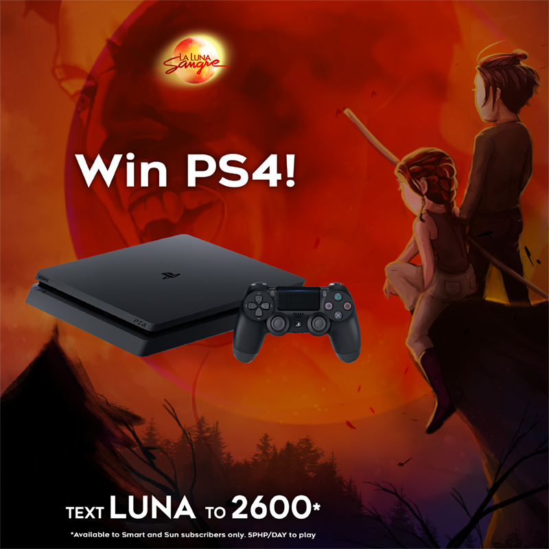 XelebLLS's tweet photo. Maglaro ng #LaLunaSangre at baka ikaw ang manalo ng PS4! 
Text LUNA to 2600. https://t.co/3uQ0lVmhCx