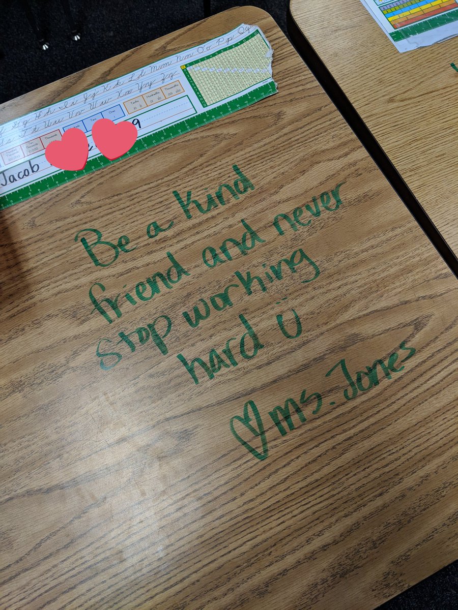 MsEmmaJones's tweet photo. Prepping for a substitute can take forever, but what's another 5 minutes when you know these little notes will make your kiddos smile on Monday morning when you're not there ❤️😊 @RiosRobots @CajonValleyUSD @CounselorAW https://t.co/P8A0Vku67G