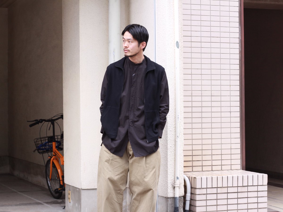 19aw Comoli コモリ シルクフリースベスト 2 シルクフリース