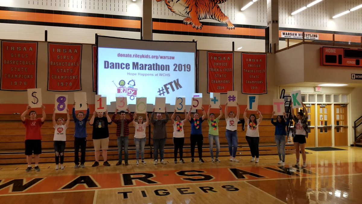 ShipleyWCHS's tweet photo. So proud of our WCHS students!!!! They raised $8,165.35 for Riley Hospital for Children. This is our largest amount yet!  #riley #FTK @tuonline @dahoffert @WCS_District @StuCoWCHS @auraven49 @InkFreeNews https://t.co/jcHGTrC2ZN
