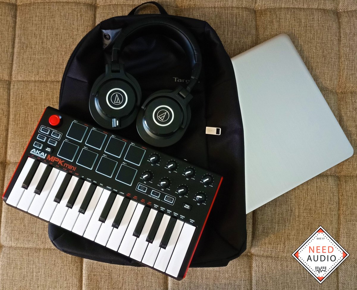 needaudio's tweet photo. Need Audio travel setup
 #musicproduction #computermusic #equipment #gear #gearjunkie #geartalk #studiogear #proaudio #travelkit #work #workinprogress #workandtravel #asus #vivobookpro #audiotehnica #m40x #akai #mpkmini #needaudio https://t.co/rLEgSxE2fp