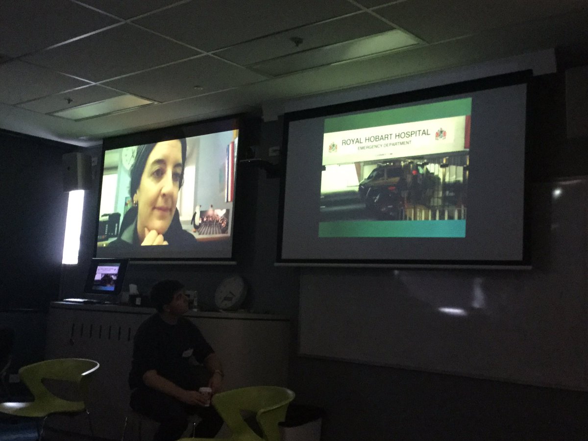 jeffayton's tweet photo. Dr Meg McKeown presents from Antarctica on her exciting career pathway as Veterinarian through to #FACRRM Rural Generalist 
@AusAntarctic @ACRRM https://t.co/dGDZCm72TJ