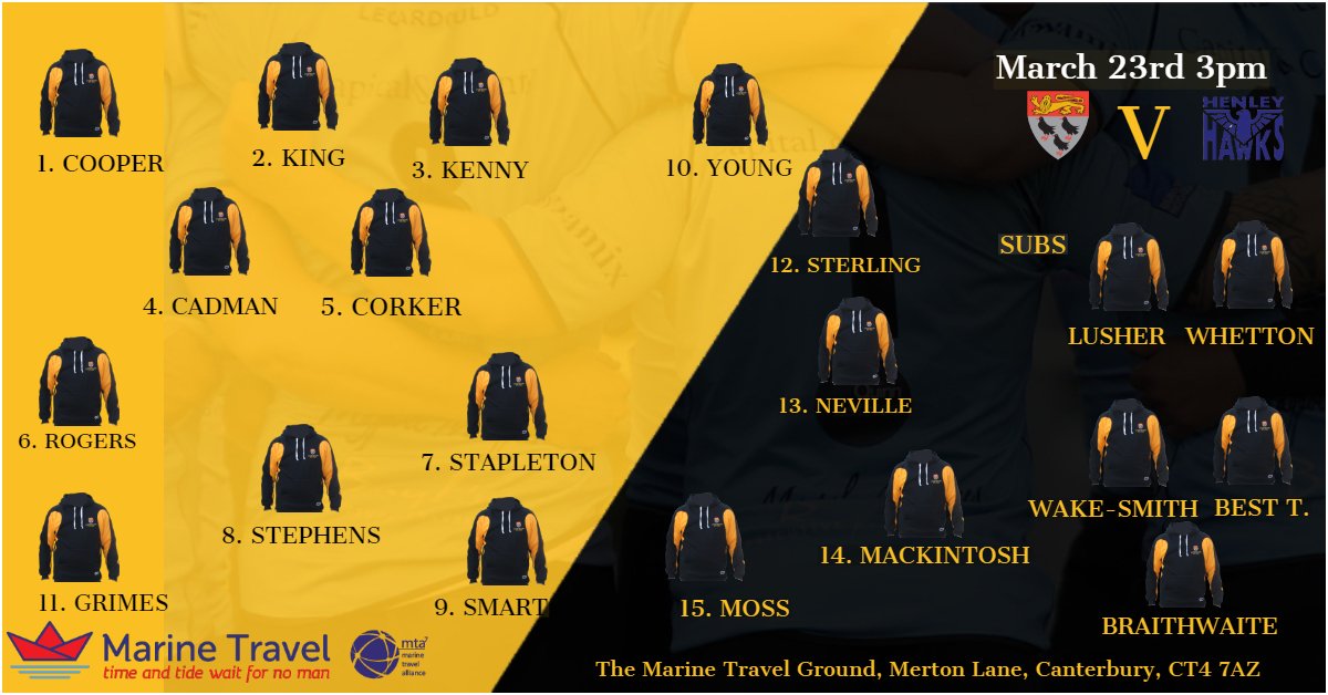 cantrugby's tweet photo. Itβs game day! Introducing our #UndefeatedAtHome #SecondInTheLeague Canterbury Rugby Squad who take on third in the National 2 South League Henley Hawks. Second we sit, second we will stay. Come along to the Marine Travel Ground ready for a 3pm kick off. This is going to be EPIC! https://t.co/1DicVFQR1T