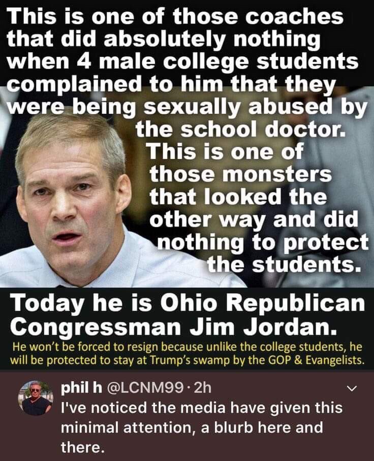 zteca72's tweet photo. @Jim_Jordan #POSLiar #Pedophile https://t.co/oB7OHExDqL
